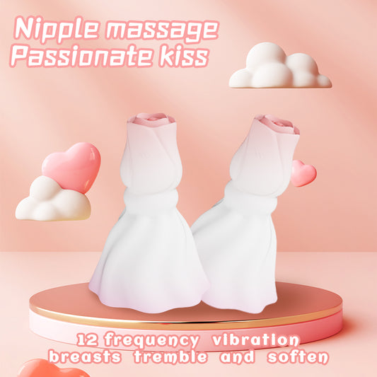 VivevibeWhiteRoseNippleClampVibrator