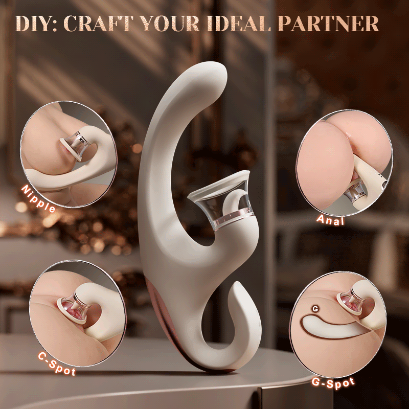 ViveVibe LoveSong Licking Dual Rabbit Vibrator for G-Spot and Clitoral Stimulation